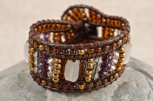 Large Bracelet perles de rocaille fait main design fantaisie Accessoire femme  - MADEheart.com
