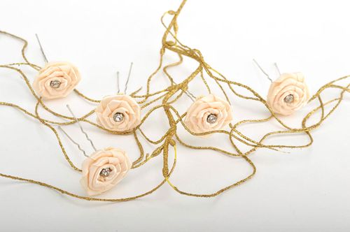 Horquillas con flores hechas a mano adornos para el pelo accesorios de moda - MADEheart.com