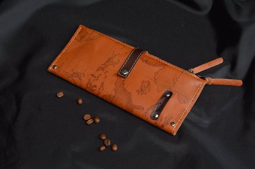 Stylish handmade leather wallet beautiful leather purse leather goods - MADEheart.com