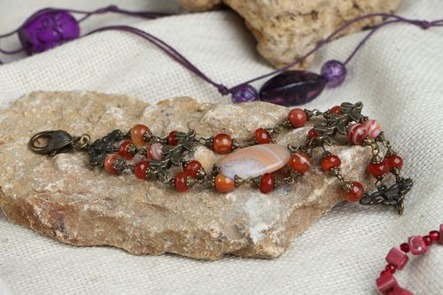 Bracelet with cornelian and agate - MADEheart.com