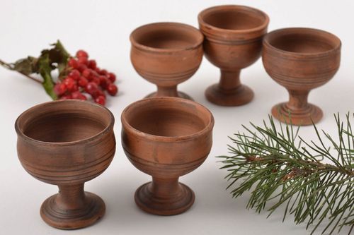 Schnapsgläser Keramik handmade Pinnchen Schnaps stilvoll Geschirr aus Ton - MADEheart.com