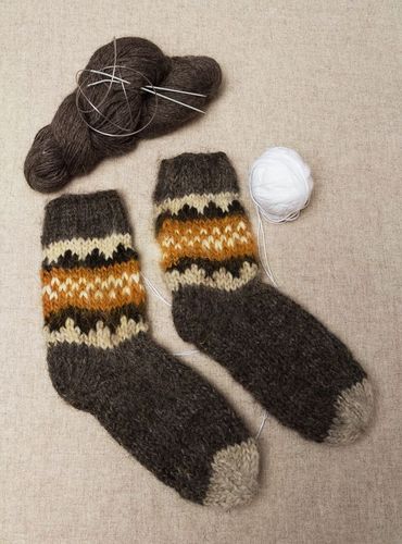 Calzini di lana per donna fatti a mano Abbigliamento da donna Calzini grigi - MADEheart.com