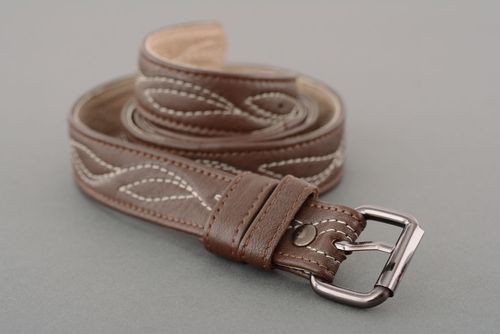 Stitched leather belt - MADEheart.com