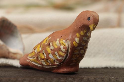 Handgemachte Lippenpfeife aus Ton öko rein Vogel Spielzeug originell für Kind - MADEheart.com