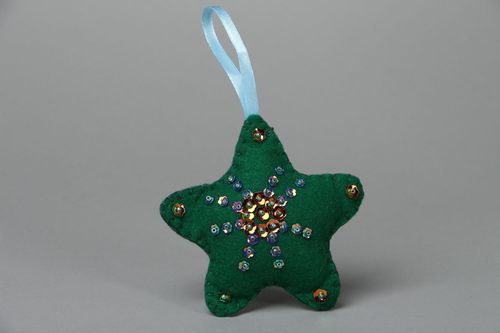 Brinquedo macio para Árvore de Natal Estrela verde - MADEheart.com