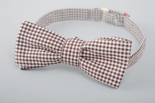 Checkered fabric bow tie - MADEheart.com