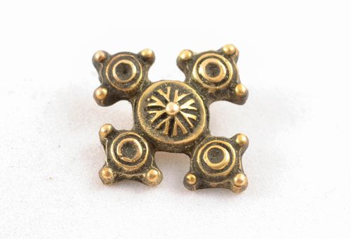 Zgard amuleto fatto a mano a forma di croce di bronza accessorio originale  - MADEheart.com