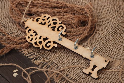 Handmade plywood craft blank for decoration figured key hanger with hooks - MADEheart.com