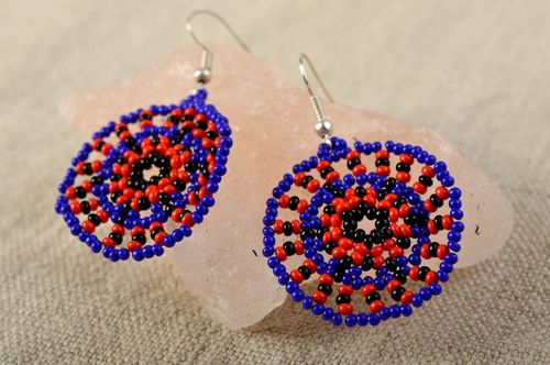 Handmade cute designer earrings unusual beaded earrings round earrings - MADEheart.com