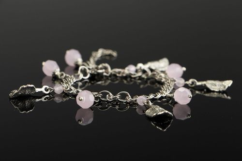Bracelete com quartzo cor de rosa - MADEheart.com