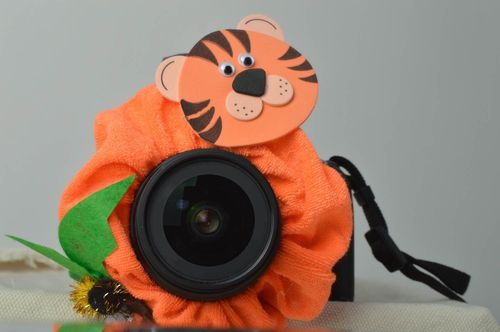 Juguete de peluche hecho a mano para cámara fotográfica regalo original Tigre - MADEheart.com