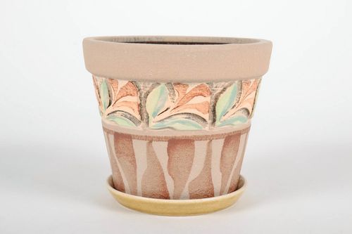 Pot de fleurs avec soucoupe fait main - MADEheart.com