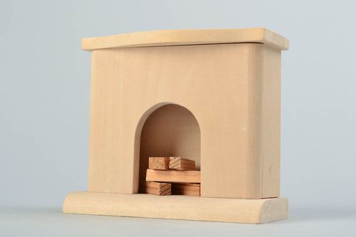 Handmade wooden blank toy furniture for decoupage or painting fireplace with woods - MADEheart.com