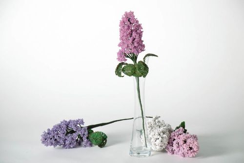 Ramito decorativo de lila de abalorios - MADEheart.com