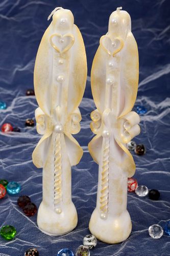 Wedding handmade accessories beautiful carved candles unusual stylish candles - MADEheart.com