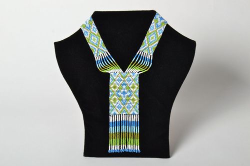 Collana con perline fatta a mano girocollo originale accessorio da donna - MADEheart.com