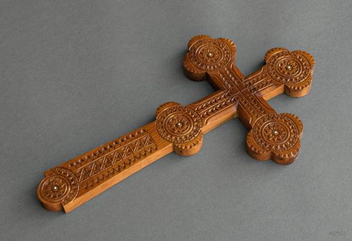 Croce di legno da parete fatta a mano Croce ortodossa Decorazioni di casa - MADEheart.com