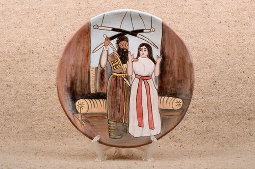 Plato de cerámica artesanal decorativo utensilio de cocina vajilla de barro - MADEheart.com