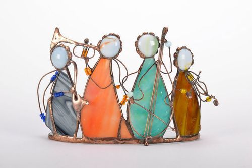 Stained glass candlestick Quartet - MADEheart.com