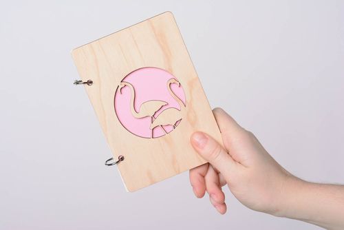 Bloco de notas feito à mão Flamingo - MADEheart.com