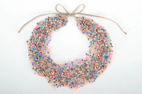 Multi-colored bead necklace - MADEheart.com