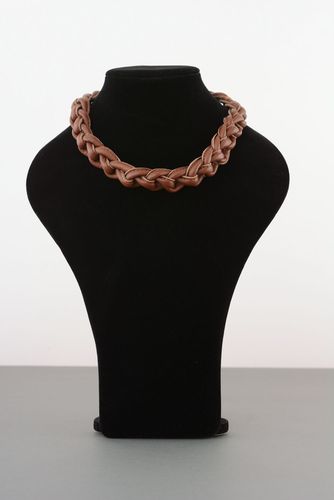 Collar y pulsera de cuero marrones - MADEheart.com