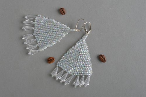 Drop earrings handmade beaded earrings designer accessories for women gift ideas - MADEheart.com