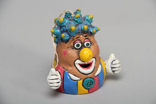 Unusual ceramic bell with painting Clown - MADEheart.com