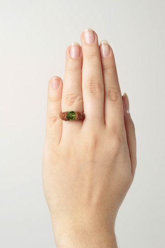 Кольцо ручной работы кольцо для девушек украшение из полимерной глины и бисера - MADEheart.com