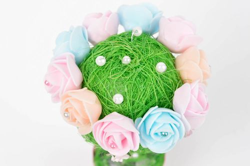 Topiaire artificiel fait main Arbre du bonheur avec fleurs Décoration maison - MADEheart.com