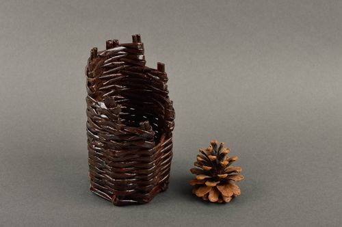 Decorative handmade designer bottle holder basket shaped rolled paper home decor - MADEheart.com