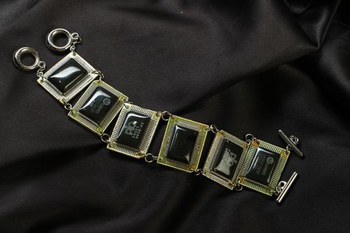 Bracelet cyberpunk en métal avec circuit intégré - MADEheart.com