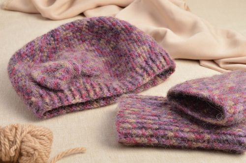 Jambières enfant Bonnet tricot fait main laine dangora Vêtement enfant fille - MADEheart.com