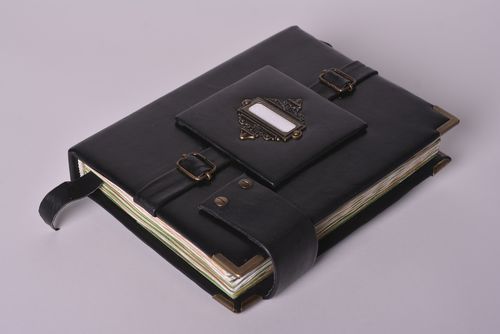Handmade designer notebook unusual notebook for men stylish black notebook - MADEheart.com