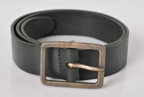 Handmade leather belt black leather belt men belt designer accessories - MADEheart.com