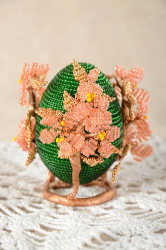 Huevo artesanal de abalorios original elemento decorativo regalo para Pascua - MADEheart.com