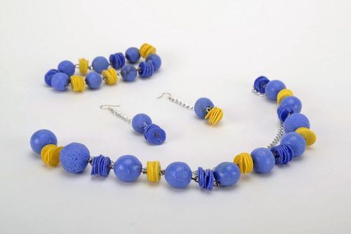 Ensemble de bijoux collier, bracelet et boucles doreilles fait main - MADEheart.com