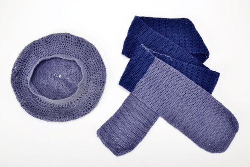 Béret et écharpe tricot crochet fait main - MADEheart.com