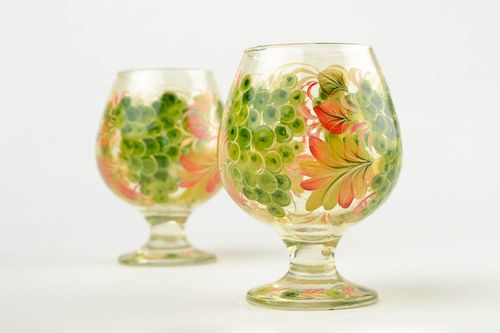 Copas para coñac hechas a mano decoración de interior copas de cristal decoradas - MADEheart.com