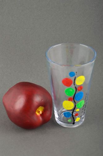 Verre fait main Vaisselle en verre avec peinture multicolore Déco cuisine - MADEheart.com