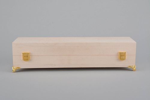 Longue boîte en bois brut à décorer - MADEheart.com