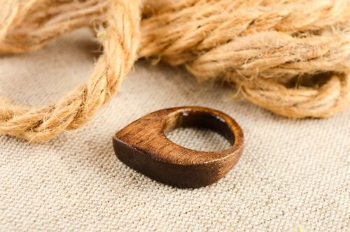 Cute handmade wooden ring fashion accessories for girls wood craft small gifts - MADEheart.com