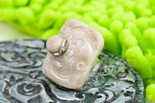 Handmade ring designer accessory clay ring for women unusual jewelry gift - MADEheart.com