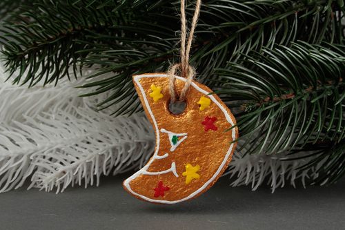 Figura decorativa hecha a mano decoración para Año Nuevo regalo artesanal Luna - MADEheart.com
