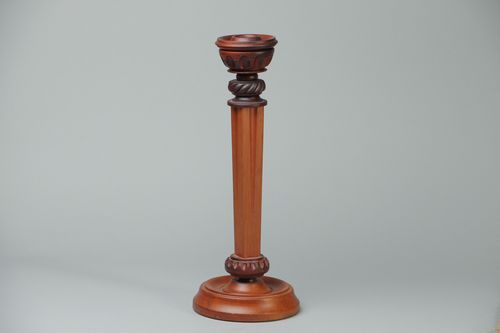 Candelero de madera tallado bonito - MADEheart.com