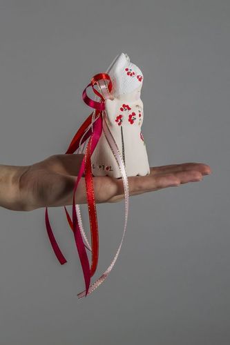 Campanello dautore in ceramica fatto a mano campanella tenera bianca - MADEheart.com