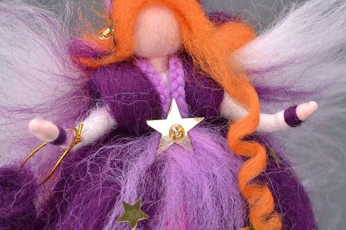 Bambola fata in lana fatta a mano pupazzo tessile originale bellissimo - MADEheart.com