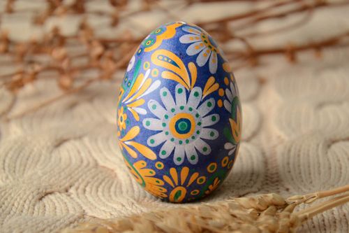 Пасхальное яйцо ручной работы расписанное анилиновыми красками - MADEheart.com