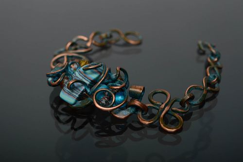 Wire wrap bracelet with beads - MADEheart.com