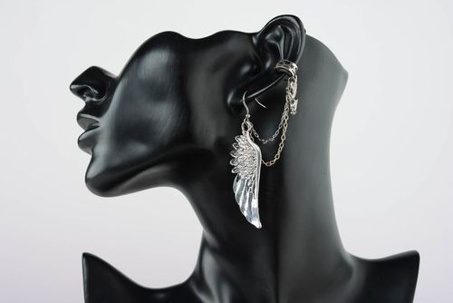 Cuff earrings made  of costume jewelery alloy Flight - MADEheart.com